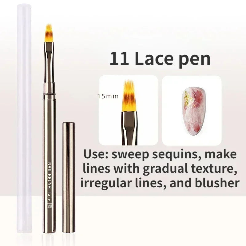 1/2pcs Professionnel Brushes Tools Nail Glue Phototherapy Pen UV Gel Brush Pen Acrylic Nail Art Painting Drawing Brush Manicure