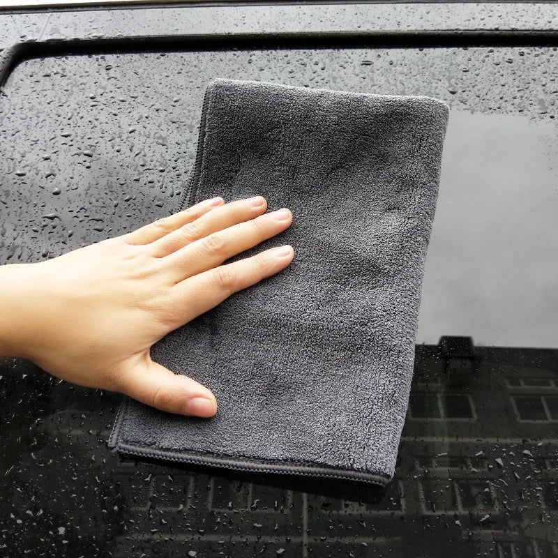 1pc Suede Double-sided Absorbent Traceless Reusable Glass Cleaning Cloth For Windows, Cars, Kitchen, Mirrors