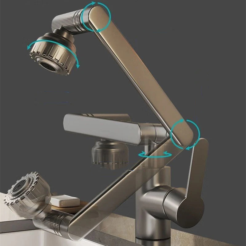 1080° Swivel Kitchen Sink Faucet Bathroom Sink Faucet Basin Faucet Multifunction Cold and Hot Water Tap