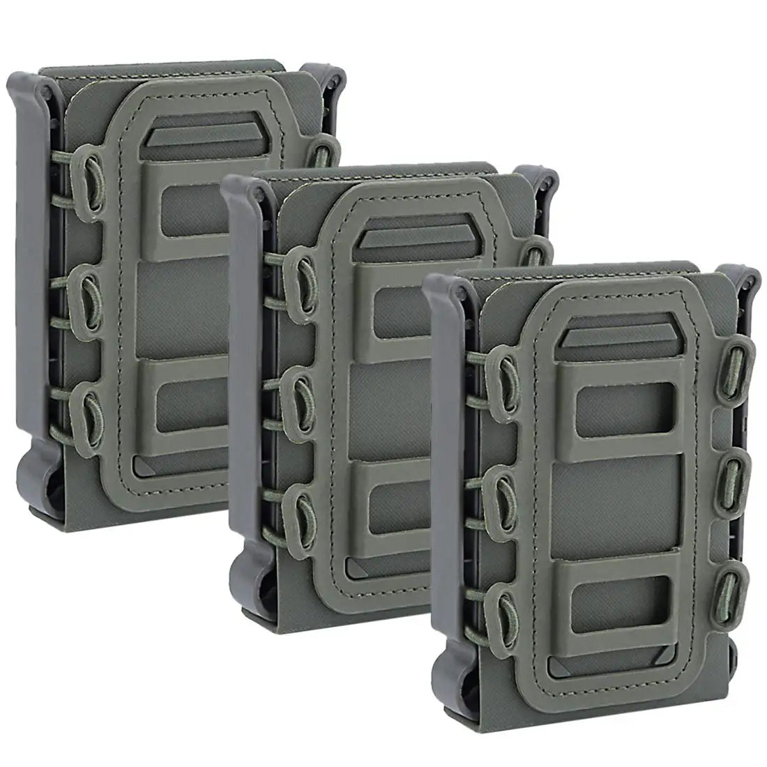 3Pcs Tactical Fast Mag TPR Flexible Molle Magazine Pouch Carrier for Ar15 M4 5.56/7.62 Mag Pouch Rifle Pistol Magazine Holder