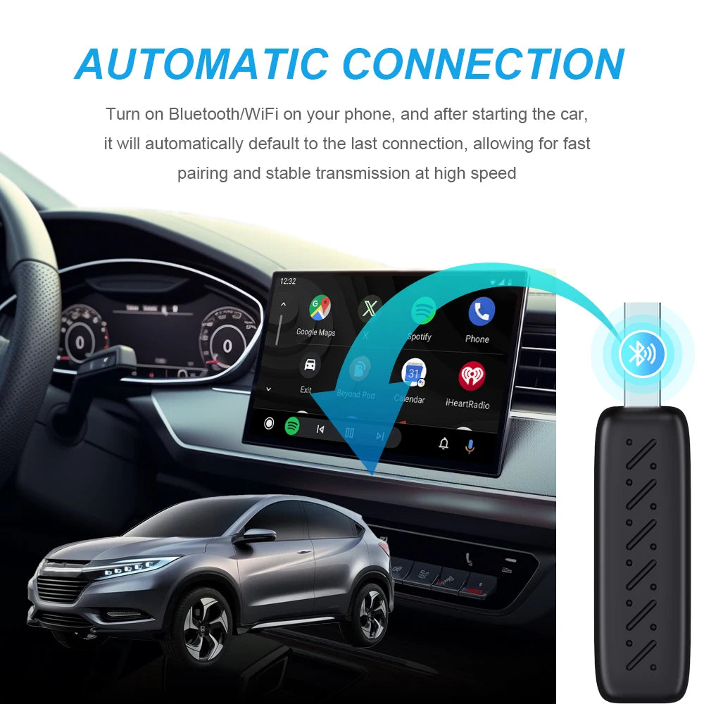 New Wireless CarPlay Android Auto Adapter 2in1 Smart Mini Box USB Plug&Play Bluetooth WiFi Fast Connect Universal Carplay Box