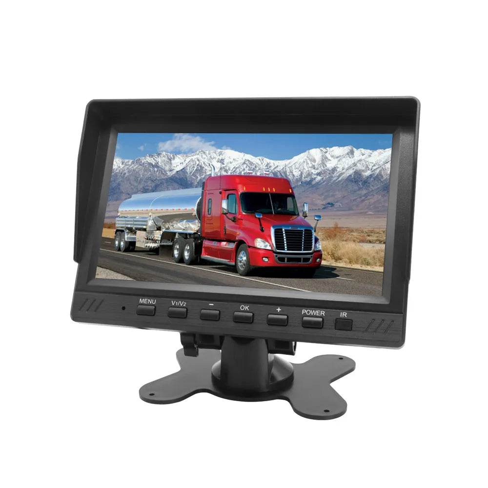 Smartour AHD 7inch TFT LCD Car HD Monitor Rear View Monitor Support CVBS 1080P AHD Camera 2 x 4PIN Video Input