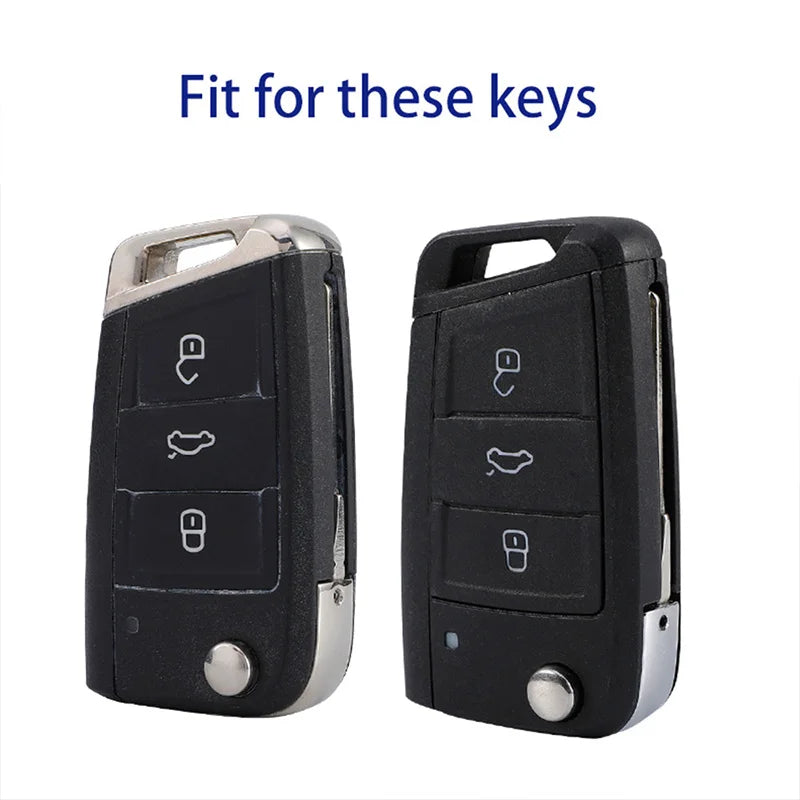 Auto Keychain For Volkswagen VW Golf 7 MK7 Tiguan MK2 for Skoda Octavia A7 Kodiaq 2017 2018 2019 Leather TPU Car Key Case Cover