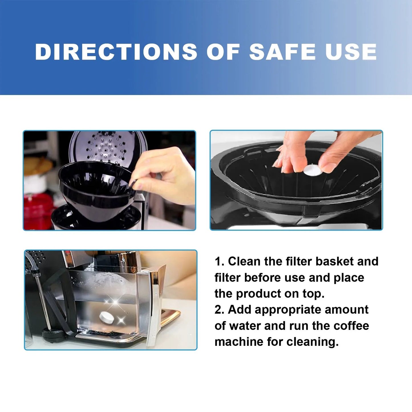 20Pcs Coffee Machine Cleaning Tablet Effervescent Tablet Descaling Agent Removing Oil Cleaning Chemicals Kitchen Accessories