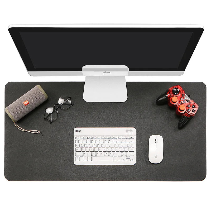 1pc Large Size Office Desk Protector Mat 23.62x11.81in PU Leather Waterproof MousePad Desktop Keyboard Desk Pad Gaming Mousepad