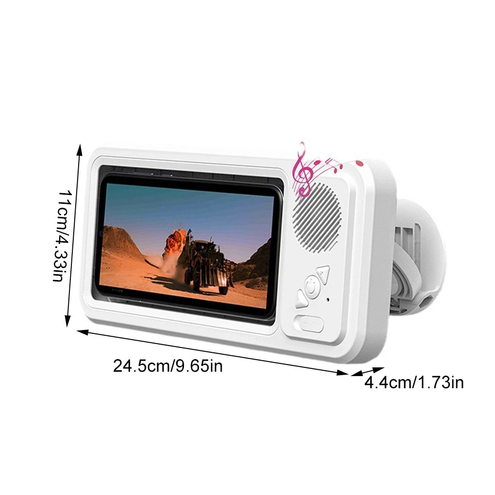 Shower Phone Holder with Bluetooth Speaker 360 Rotation Wall Phone Mount for Shower Waterproof Anti Fog for 4-6.9" Phones