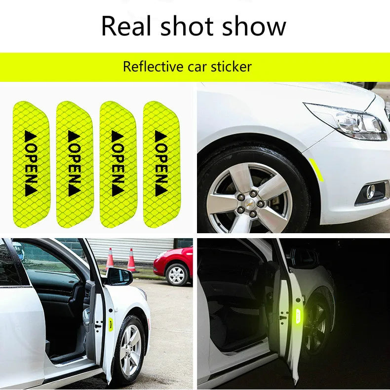 Car Door Reflective Sticker Safety Opening Warning Reflective Tape Car Accessories Interior Exterior Reflector