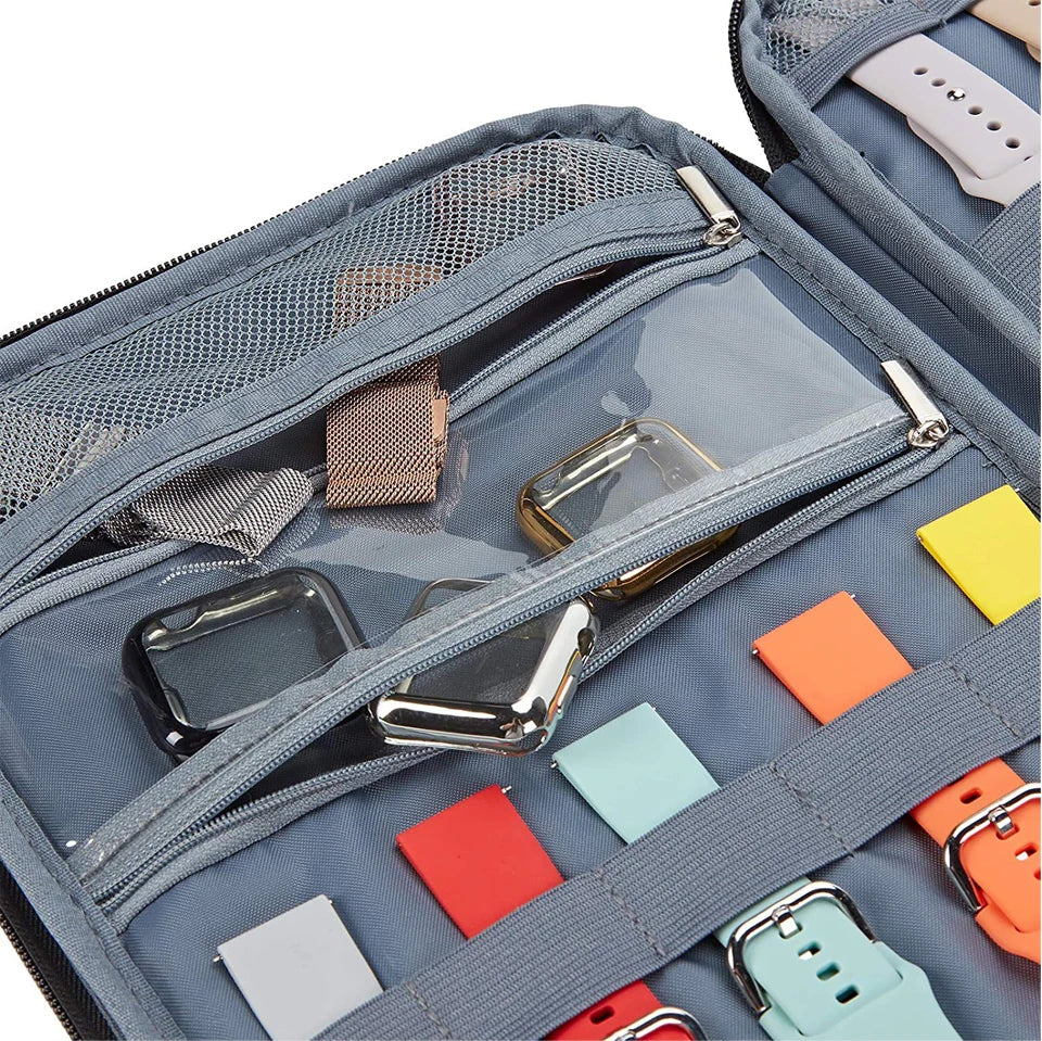 Watch Band Organizer - Watch Straps Holder Carrying Case Storage Bag Travel Pouch for Women Men Most Sizes of Watch Bands