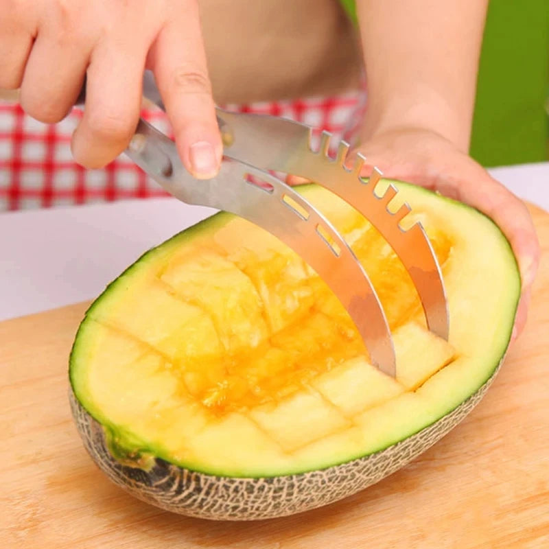 Multi Functional Watermelon Slicer Watermelon Cutting Tool Splitter Stainless Steel Creative Kitchen Accessory Small Tool