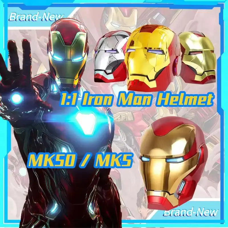 1 1 scale iron man helmet Iron Man Mk5 Helmet 1:1 Scale Electric Voice Activated Wearable Mask W –  NairoMarket