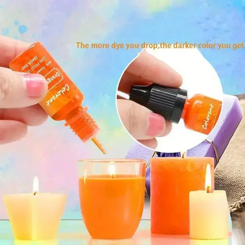 0.34oz/bottle Candle Dyes Pigment Liquid Colorant Resin Coloring Dye Pigments For DIY Candle Making Soap Epoxy Resin Craft Makin