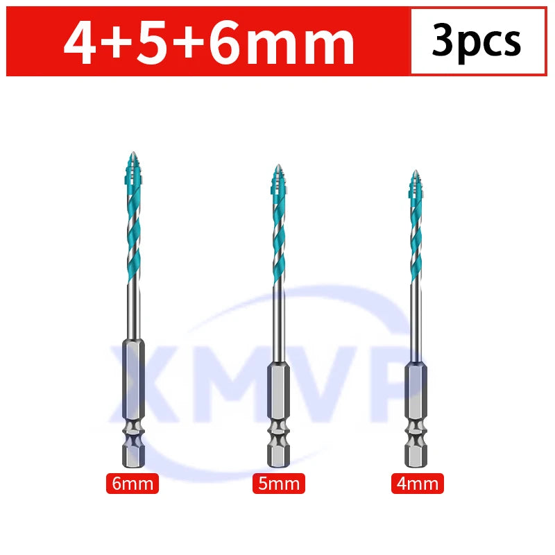 Four-edge serrated eccentric drill bit, high-hardness tile drilling, concrete Nemesis, super-hard special electric drill
