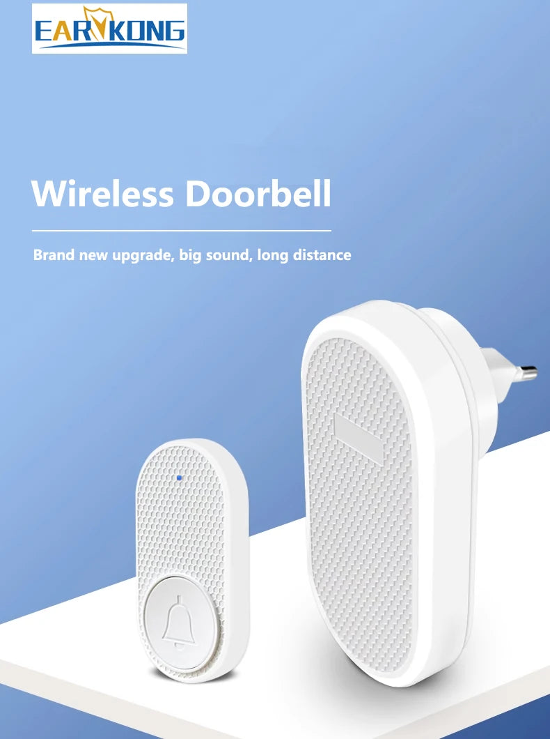 Wireless Doorbell Loud Enough With 4 Volume Levels Door Welcome Chimes Home Door Bell Intelligent 32 Songs Melodies Sound