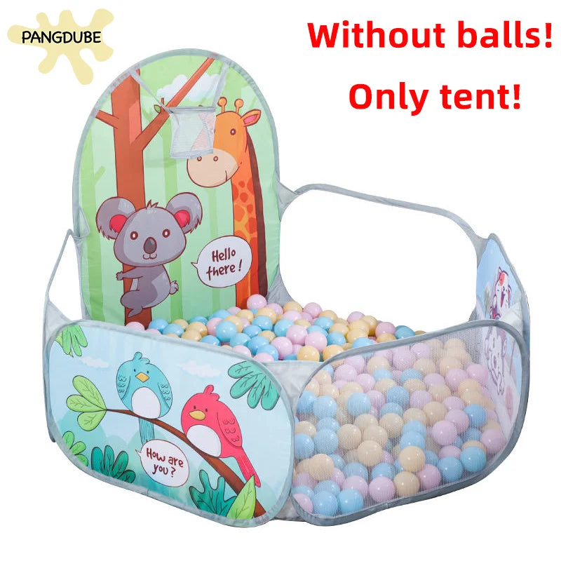 1.2m Cute Foldable Kids Playpen Outdoor Children's Ball Pool Kid Play Tent with Basket Hoop Baby Ball Pit Pool Portable Kid Tent
