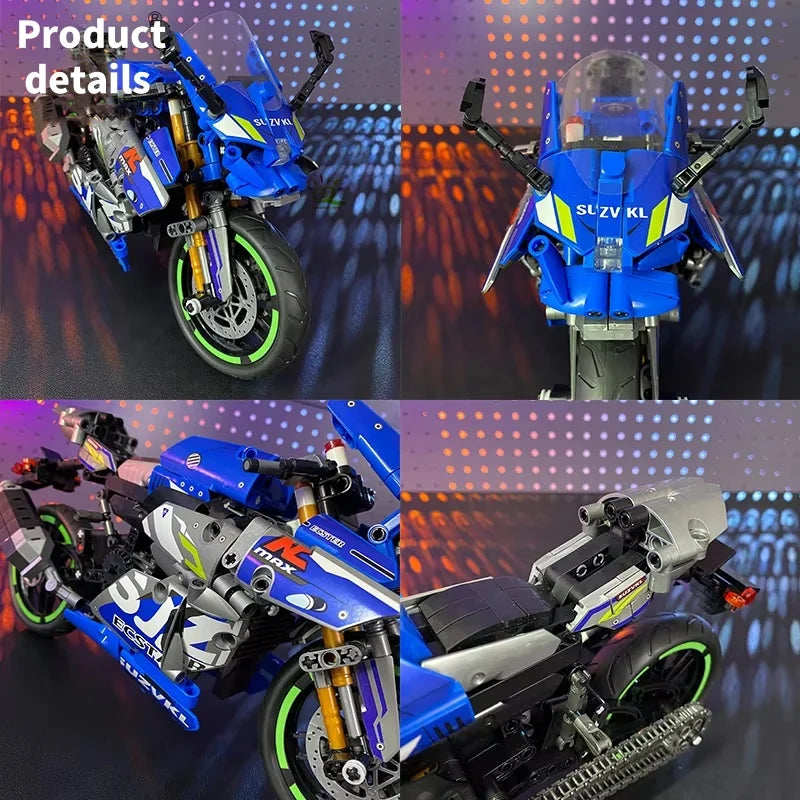 New 800+PCS High-Tech Classic Motorcycle Building Model Block City Racing ModelBuilding Block Set Brick Toys Gifts For Children
