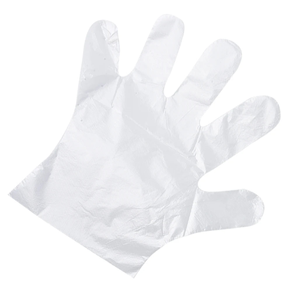 100PCS Disposable Gloves Transparent Waterproof Clean Hygienic Plastic Gloves Food Thickening Film Disposable Kitchenware