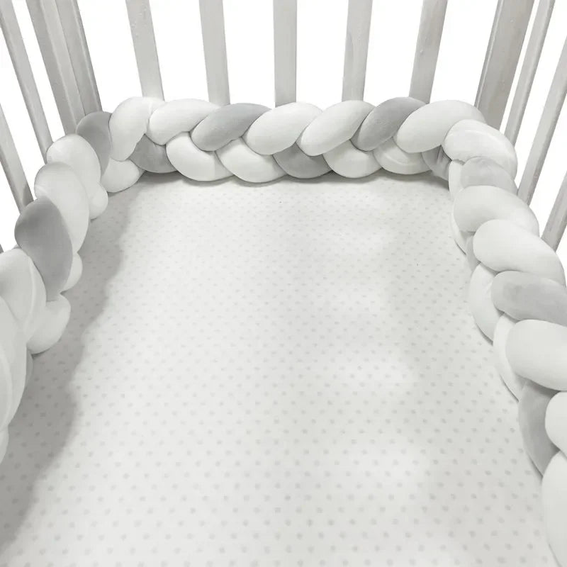 200CM Three-strand Bed Fence Anti-collision Rail Hand-woven Newborn Crib Safety Cushion