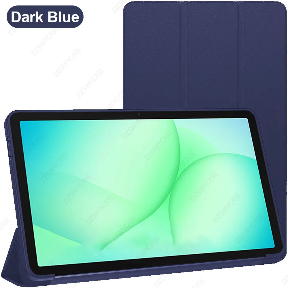 Silicone Case for Samsung Galaxy Tab A9/A11 8.7 inch SM-X110 X130, Trifold Stand Slim Flip Cover, Support Auto Sleep/Wake