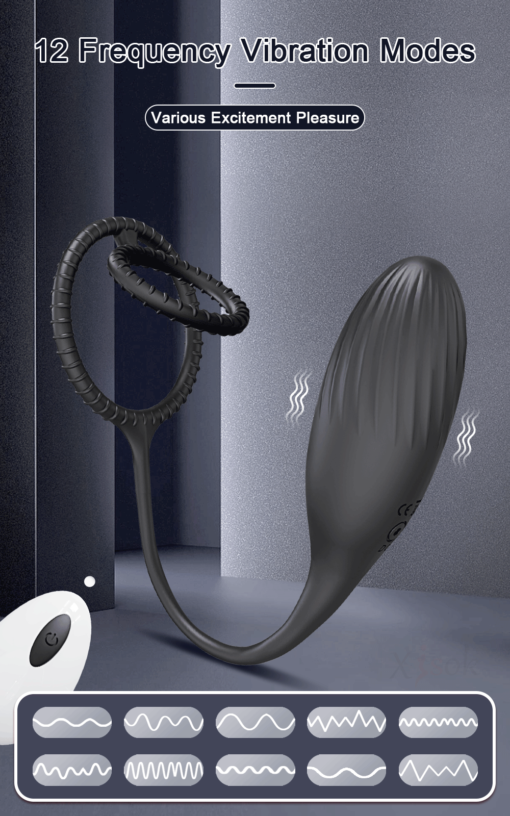 Cock Ring Prostate Vibrator Remote Control Double Ring Anal Plug Vibrating Delay Ejaculation Male Masturbator Sex Toys for Men