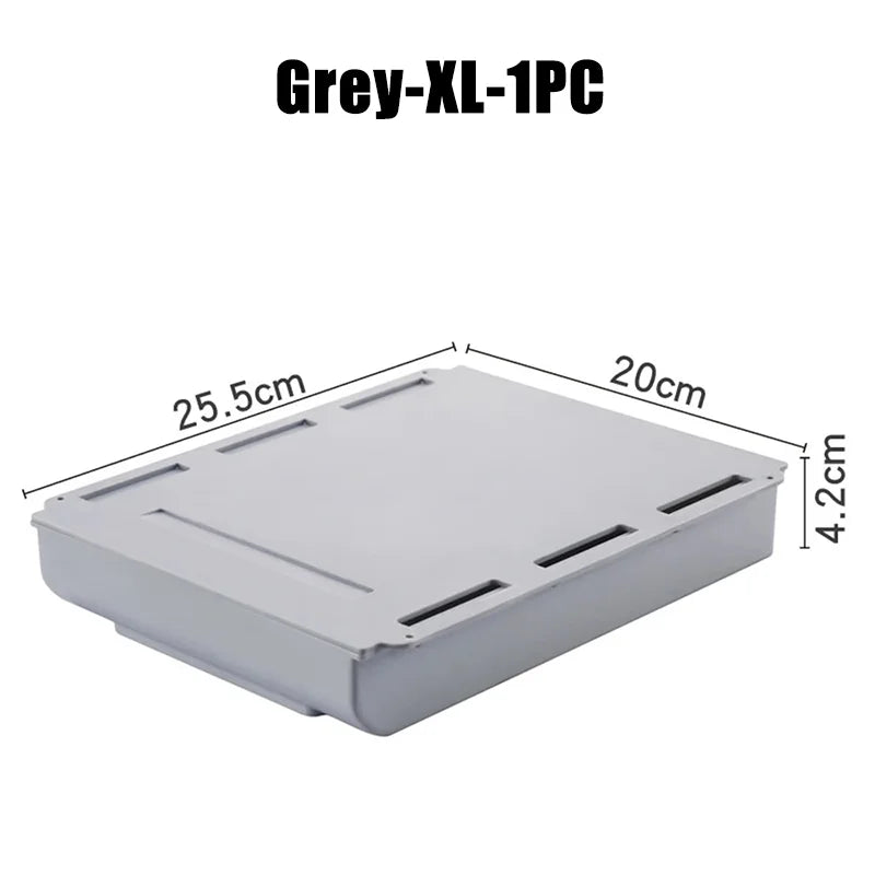 Hidden Storage Box Desk Storage Drawer Self-Adhesive Plastic Table Storage Holder Simple Sundries Cosmetics Stationery Organizer