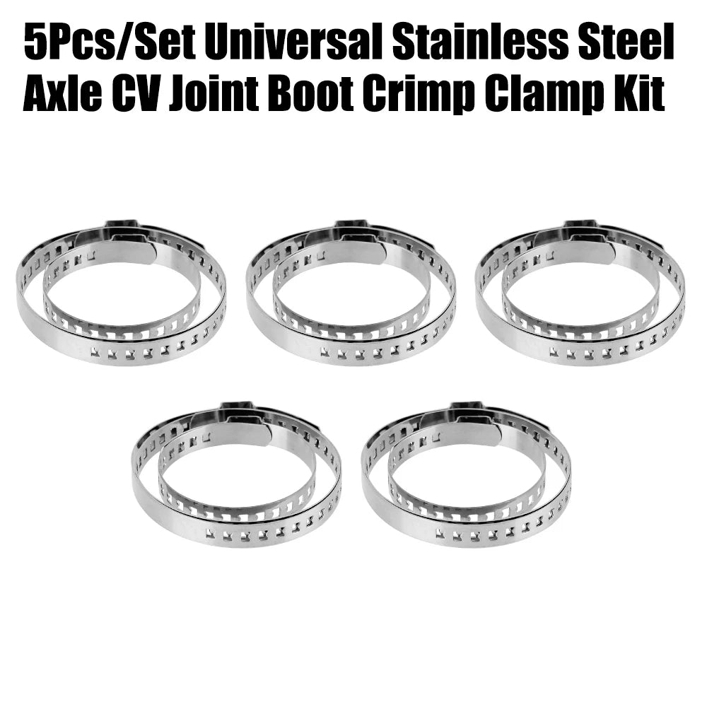 5Pcs 20-50/50-120mm Adjustable Auto Fasteners Axle CV Joint Boot Crimp Clamp Kit Driveshaft Ball Cage Clips Car Accessories