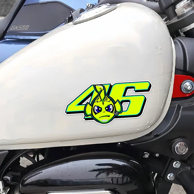 1/2PCS Green Fish Motorcycle Sticker Waterproof Vinyl Decal for Motorbike Side Panel Car Body Electric Scooter Decoration