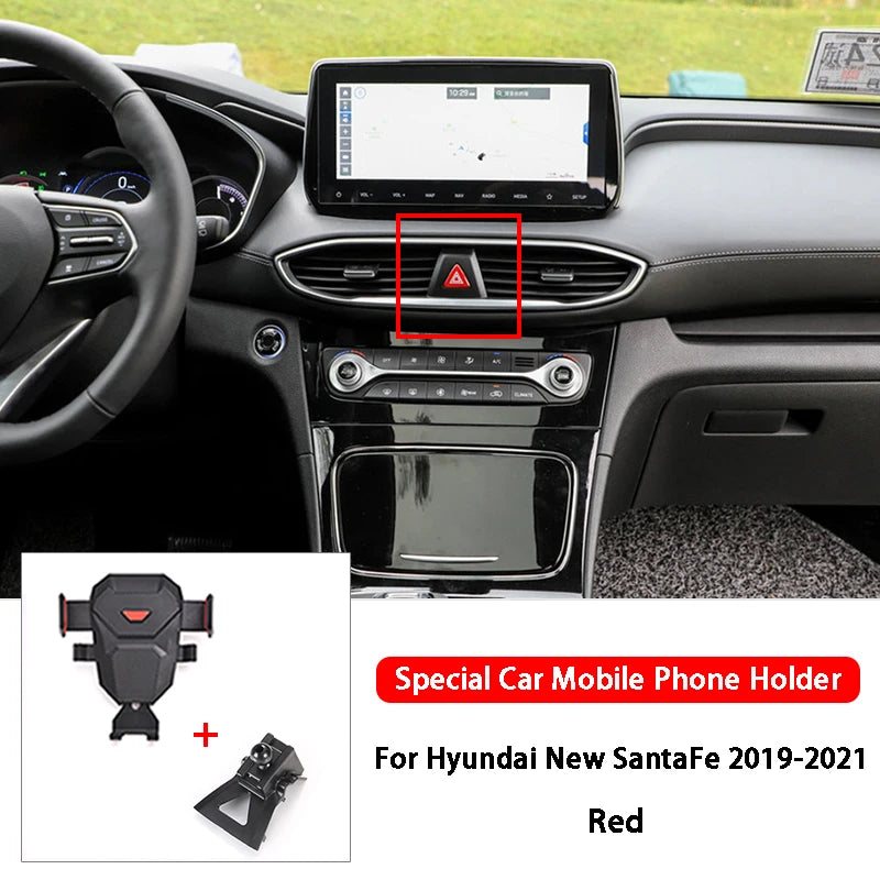 Car Mobile Phone Holder Air Vent Outlet Support GPS Stand Navigation Bracket For Hyundai New SantaFe IX25 IX35 Car Accessories