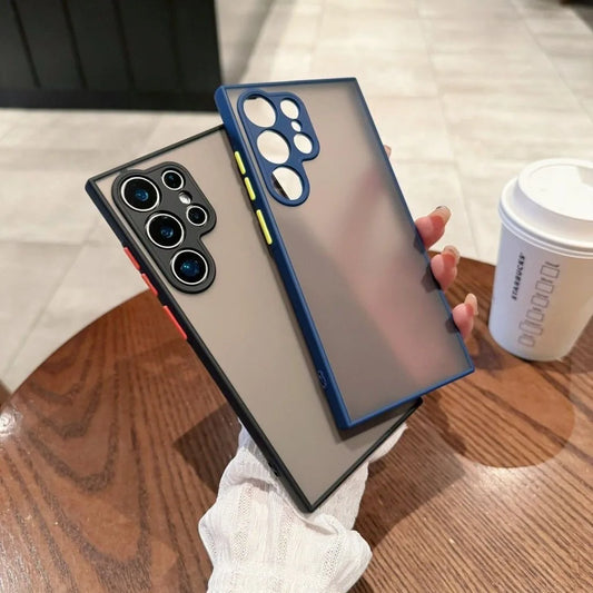 Shockproof Matte Transparent Case For Samsung Galaxy S24 S23 S22 S21 S20 Ultra Plus FE Note 20 10 A52 A71 A53 A34 S25 5G Cover