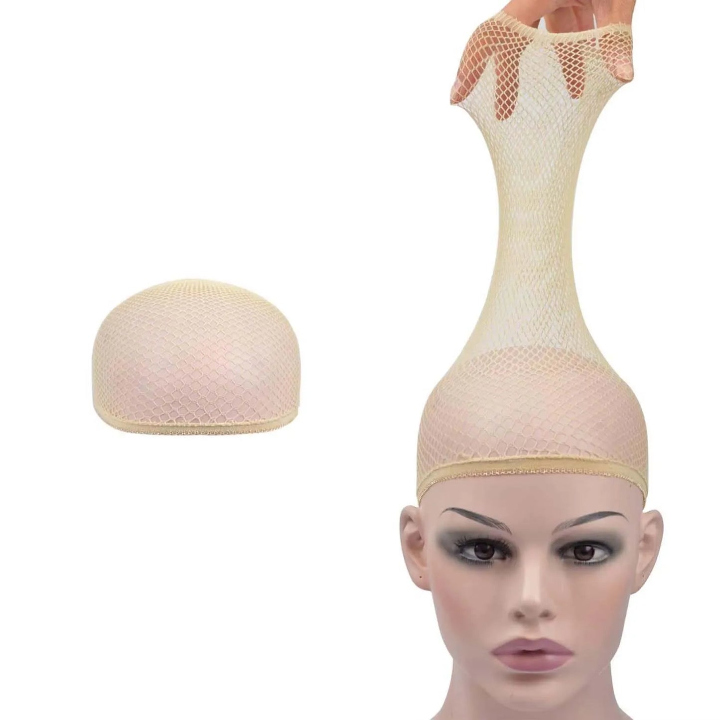 Mesh Wig Cap Stretchable Elastic Black Hair Net Stretch Open Ended Fishnet Wig Net Breathable Mesh Cap for Wig Accessories