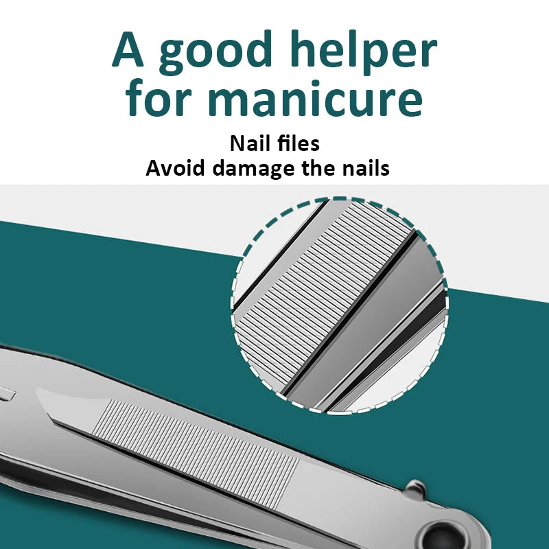 Nail Clippers Stainless Steel Sharpest Nail Cutter Duty Curved Edge for Adult Men Women Swing Out Nail Cleaner/File