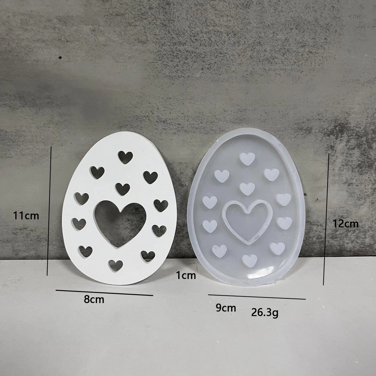 Easter Rabbit Egg Splicing silicone mold Concrete Cement Gypsum Plaster Molds Bunny Hollow Heart Flower Decoration Craft