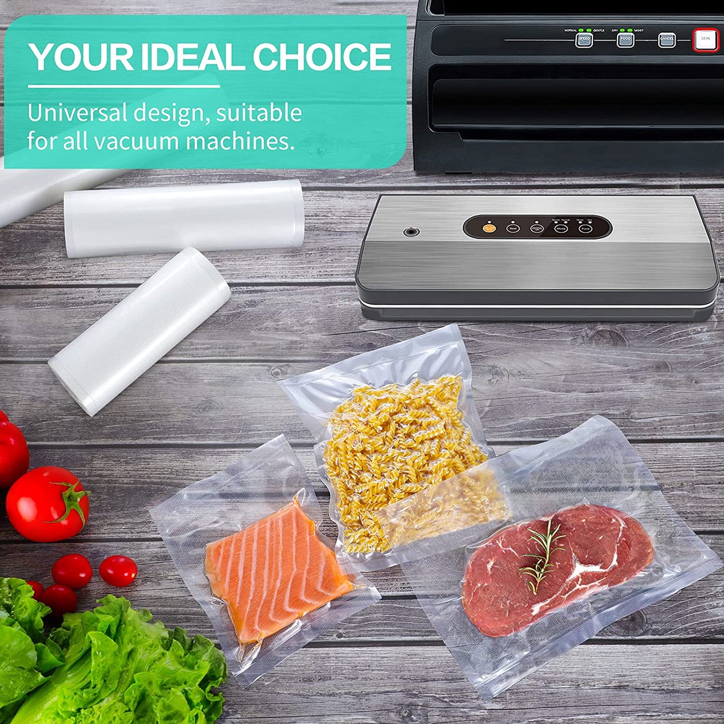 100PCS/LOT vacuum sealer Plastic Storage bag for vacuum sealing machine for pack food saver Packaging Rolls packer seal bags