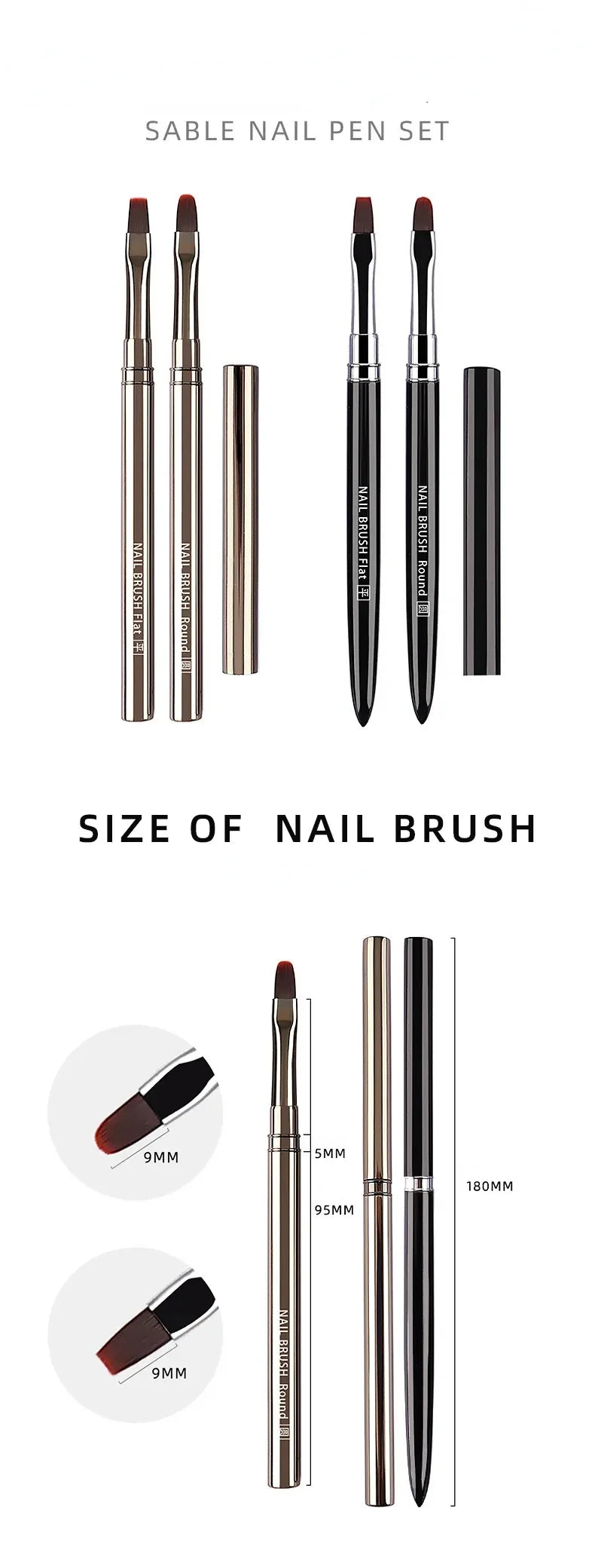 1/2pcs Professionnel Brushes Tools Nail Glue Phototherapy Pen UV Gel Brush Pen Acrylic Nail Art Painting Drawing Brush Manicure
