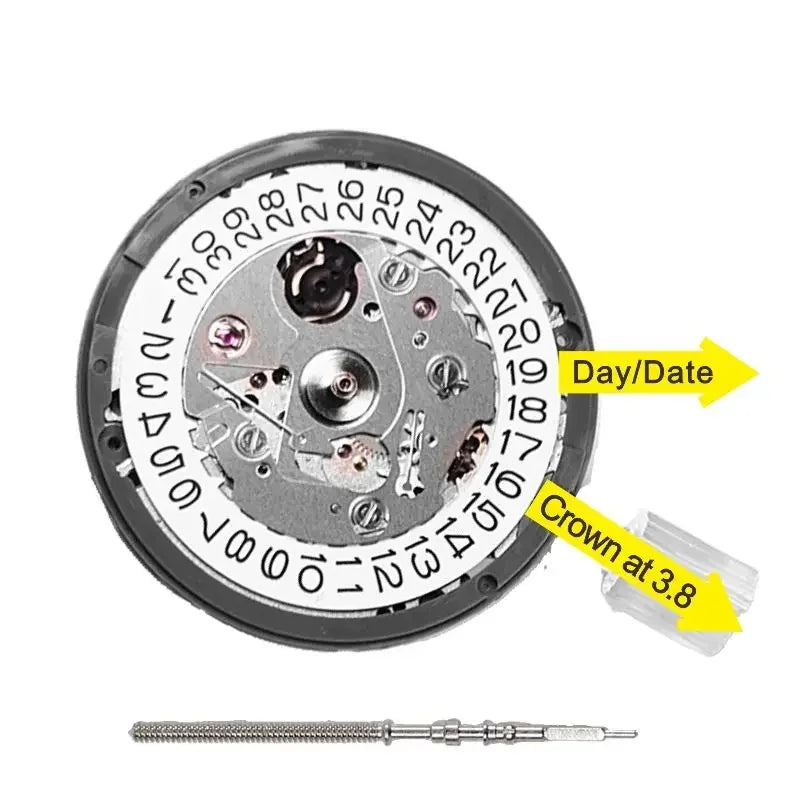 NH35A Premium Mechanical Movement NH35 White Date wheel 24 Jewels Automatic Self-winding High Accuracy Movt Replace