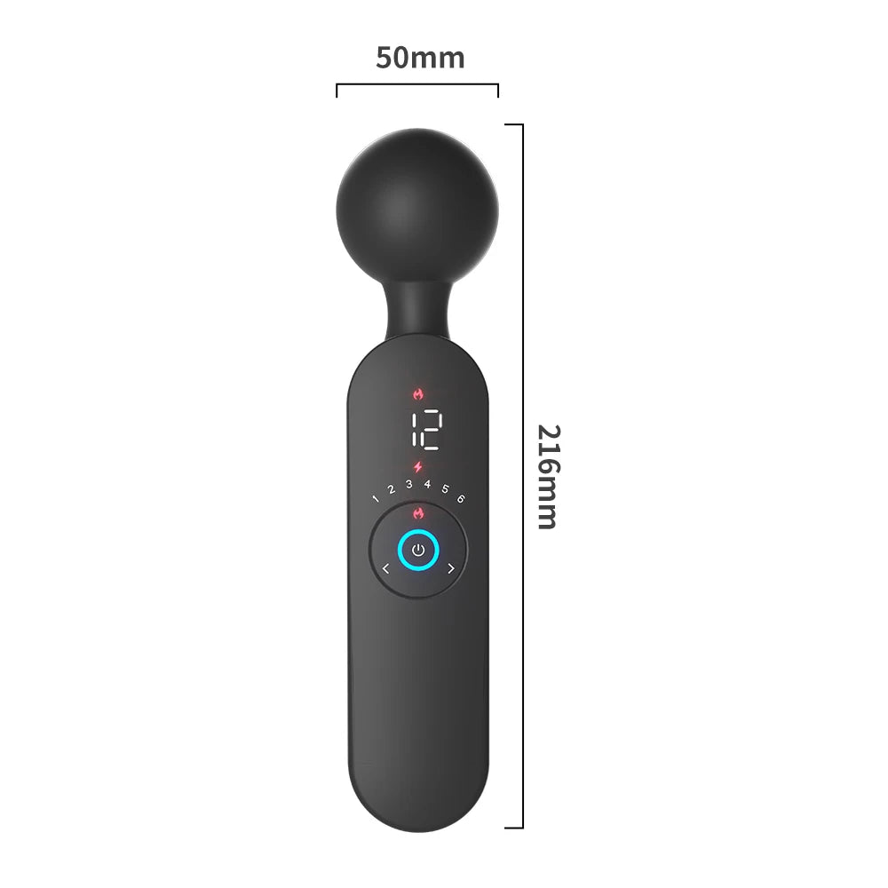 AV Magic Wand Vibrator for Women Clitoris Stimulator Heating Powerful Female Massager Digital Display USB Rechargeable Sex Toy
