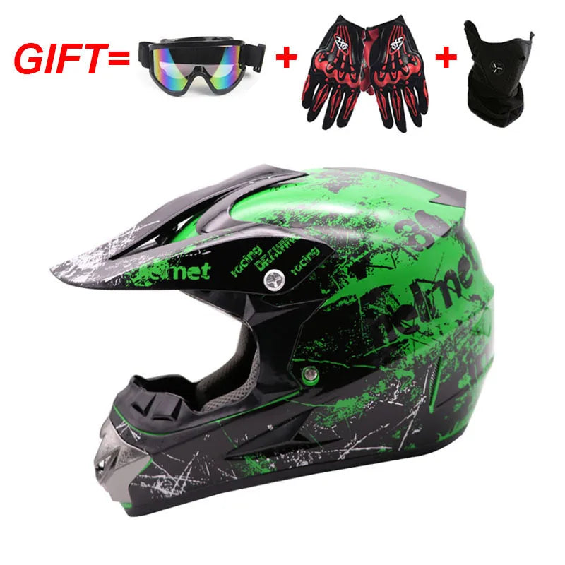 Adult Motocross Dirt Bike Helmet Dirtbike ATV Helmet Unisex Adult Men Women Adjustable Off-Road Motorcycle Helmet