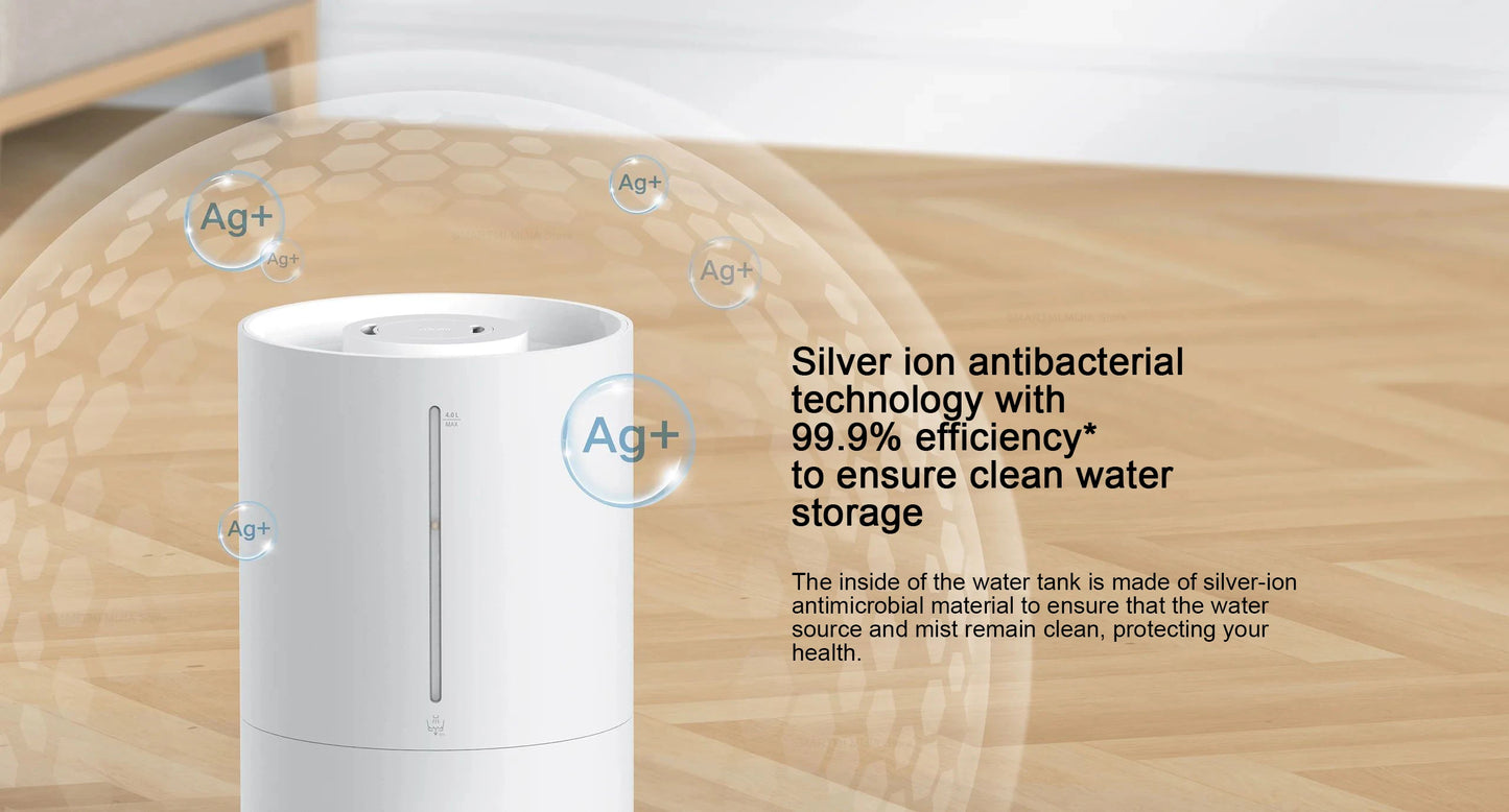 XIAOMI MIJIA Humidifier 2,Top Fill 4L Supersized Cool Mist Humidifier,30H Runtime,Silver ion antibacterial,For Home, Large Room