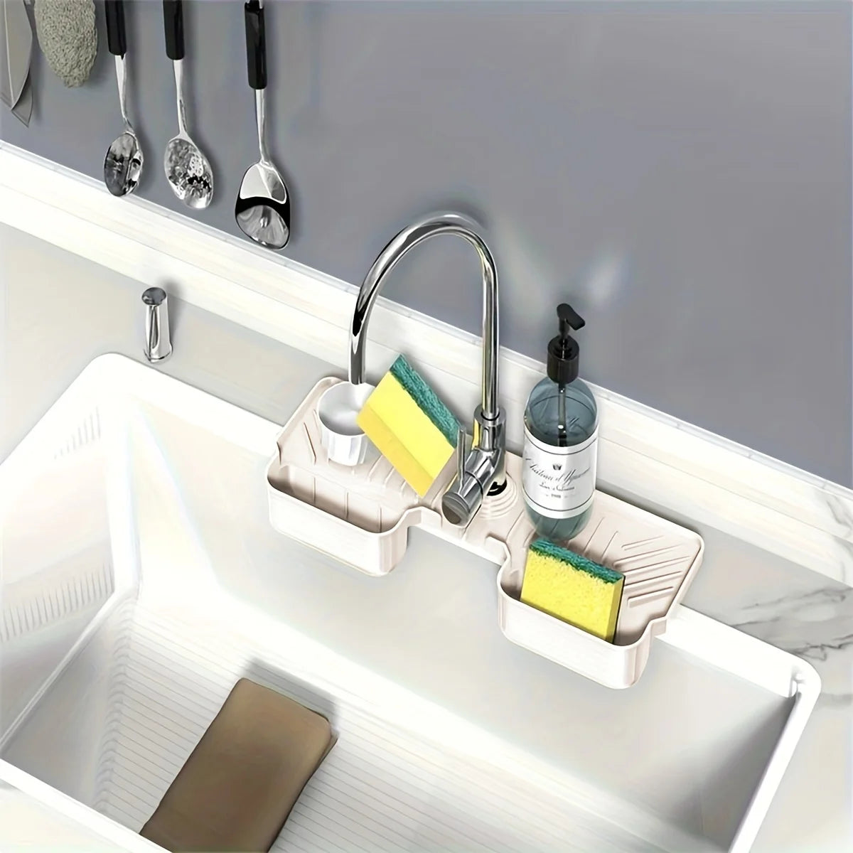 1pc-Silicone faucet drainage pad, kitchen waterproofing, bathroom countertop drainage pad