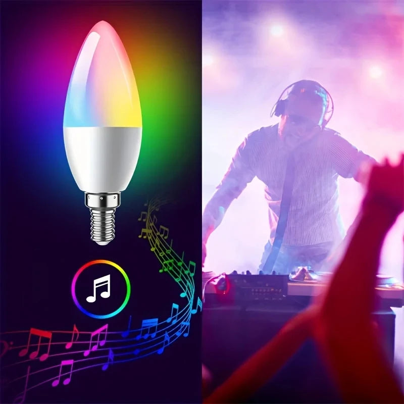 Tuya Wifi Smart E14 Candle Lamps RGB LED Bulb Light Bluetooth 110V 220V Smart Life APP Voice Control Alice Alexa Google Home