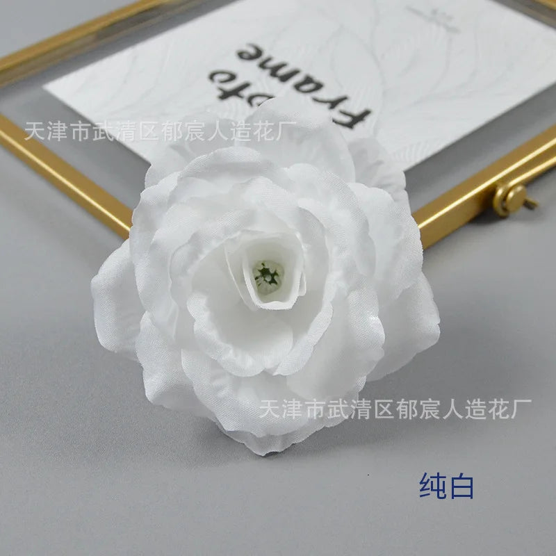 10pcs 10cm Artificial Roses Flower Heads DIY Wedding Home Decoration Party Festival Supplies Fake Flowers