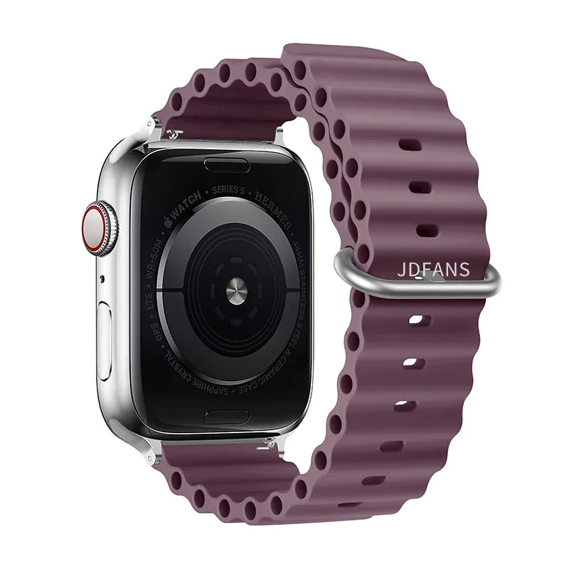 Ocean Band for Apple watch Ultra Series 10 9 7 8 5 6 SE 49mm 45mm 46mm 42mm 44mm 40mm 41mm Silicone bracelet correa iWatch Strap
