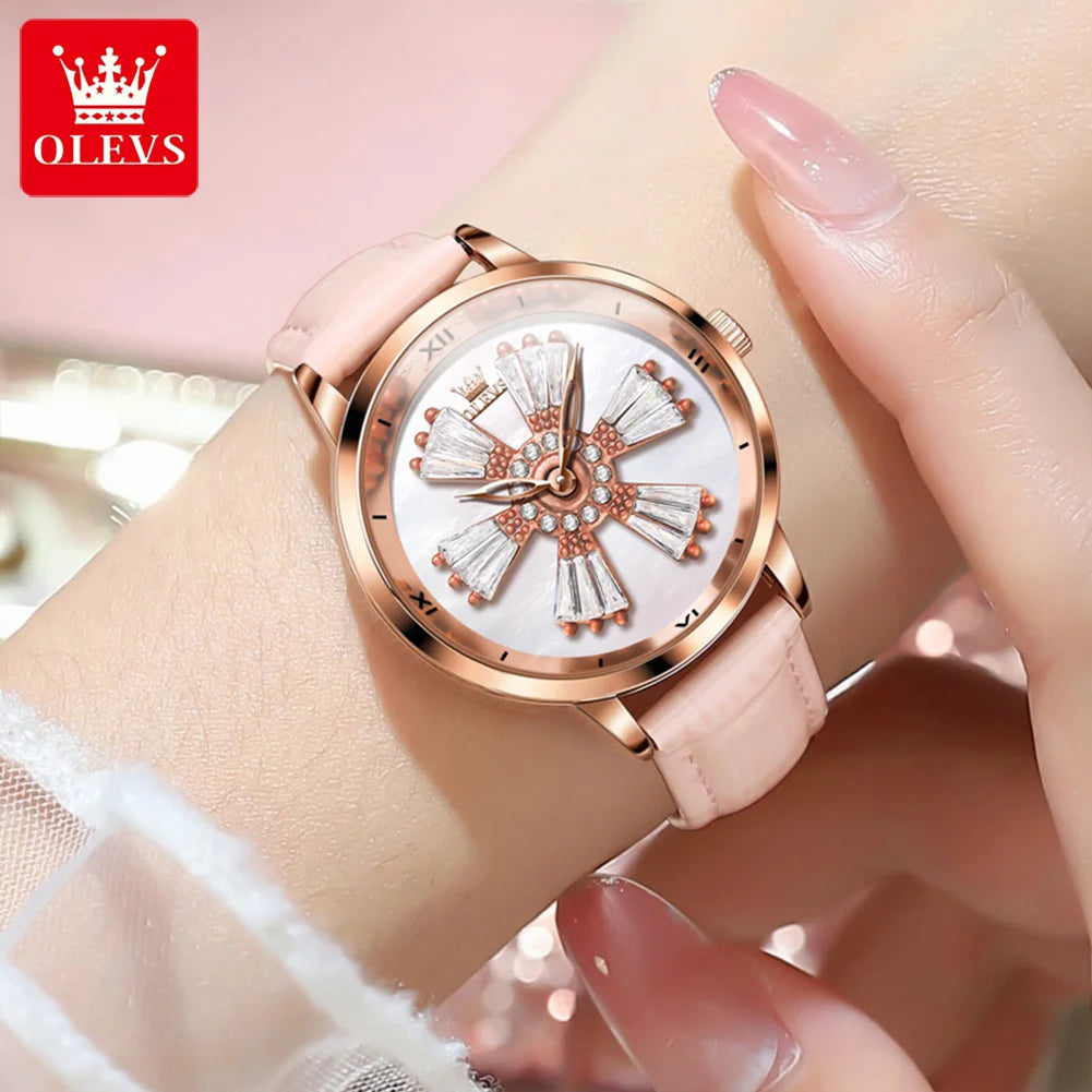 OLEVS A WOMEN'S Quartz Watch with a Rotating Dial 5579