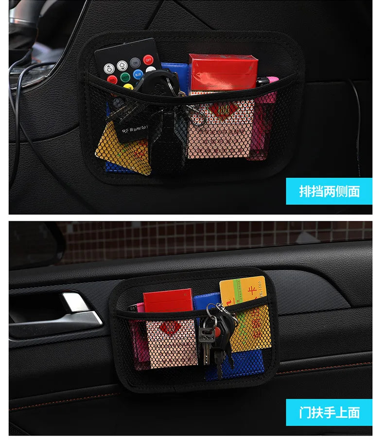 Stowing Tidying Oxford Fabric Car Storage Net Bag Automotive Pocket Multi-use Car Seat Back Organizer