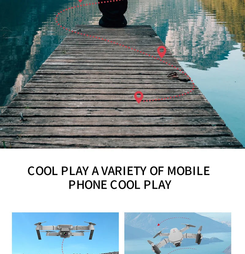 KBDFA 2023 New E88 Pro WIFI FPV Drone Wide Angle HD 4K 1080P Camera Height Hold RC Foldable Quadcopter Dron Helicopter Toys Gift