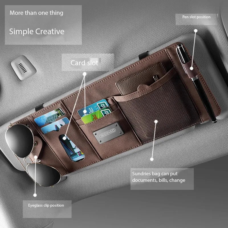 New Arrival Car Sun Visor Bill Pen Business Card Holder Organizer Storage Box Sunglasses Clip Stowing Tidying Car Accessories