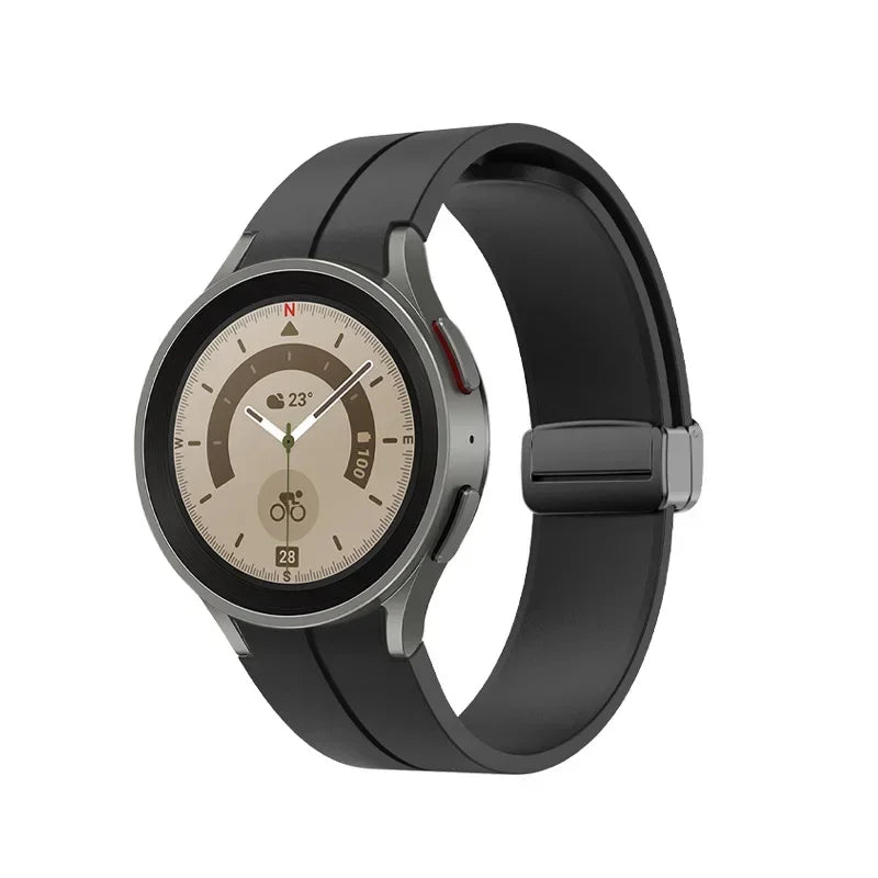No Gap Soft Silicone Strap For Samsung Galaxy Watch 7 6 5 4 40mm 44mm Breathable Magnetic Wristband Watch 6 4 Classic/5 Pro 45mm