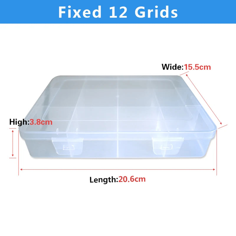 2-24 Grids Screw Organizer Container Box Plastic Transparent Compartment Adjustable Storage Box For Jewelry Button Hardware Tool