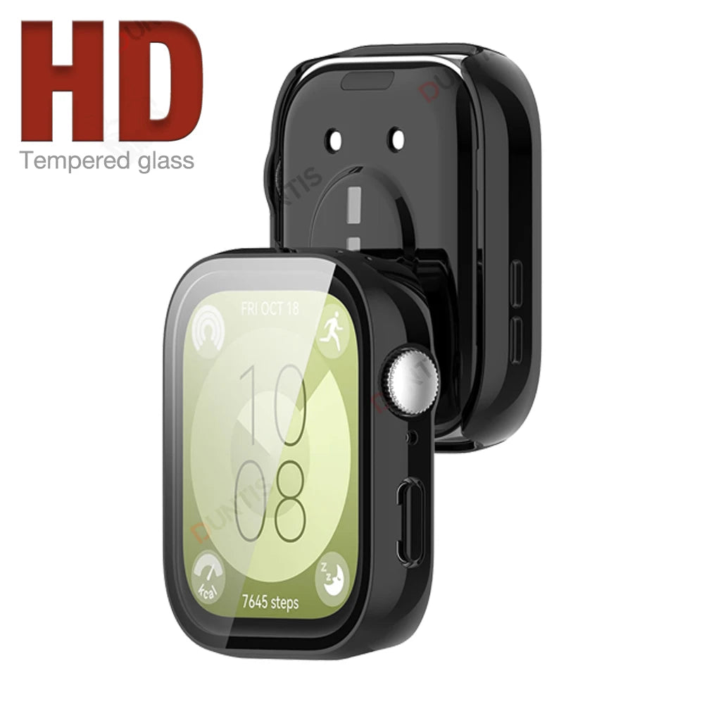 Case+Glass Screen Protector Cases for Huawei Watch Fit 3 All Around Anti-scratch Bumpers Cover for Huawei Fit 3 Accessories