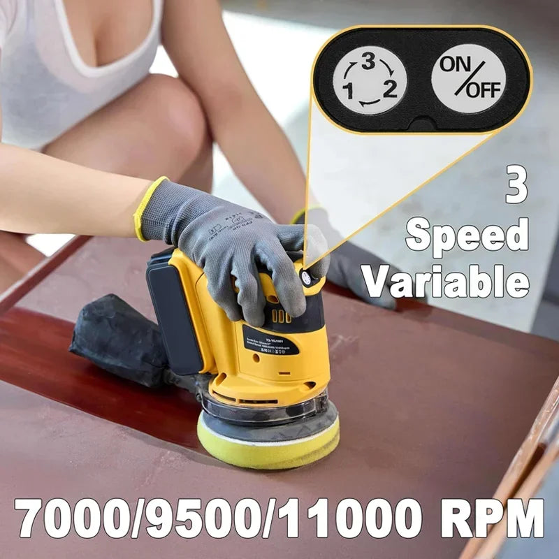 Dewalt 125mm Brushless Motor Cordless Orbital Sander Grinder Wood Metal Waxing Polishing Grinding Machine for Dewalt 20V Battery
