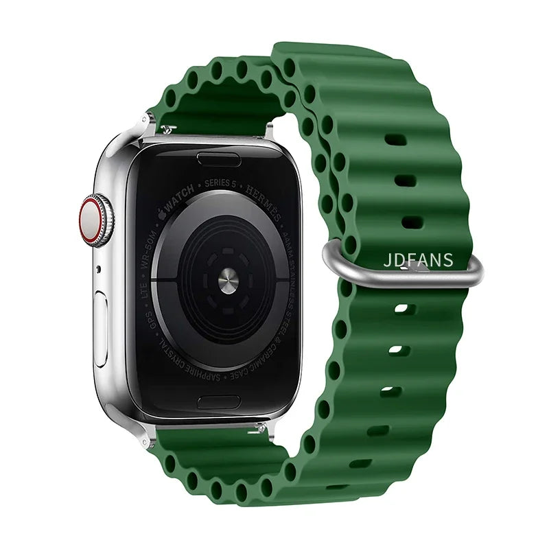 Ocean Band for Apple watch Ultra Series 10 9 7 8 5 6 SE 49mm 45mm 46mm 42mm 44mm 40mm 41mm Silicone bracelet correa iWatch Strap